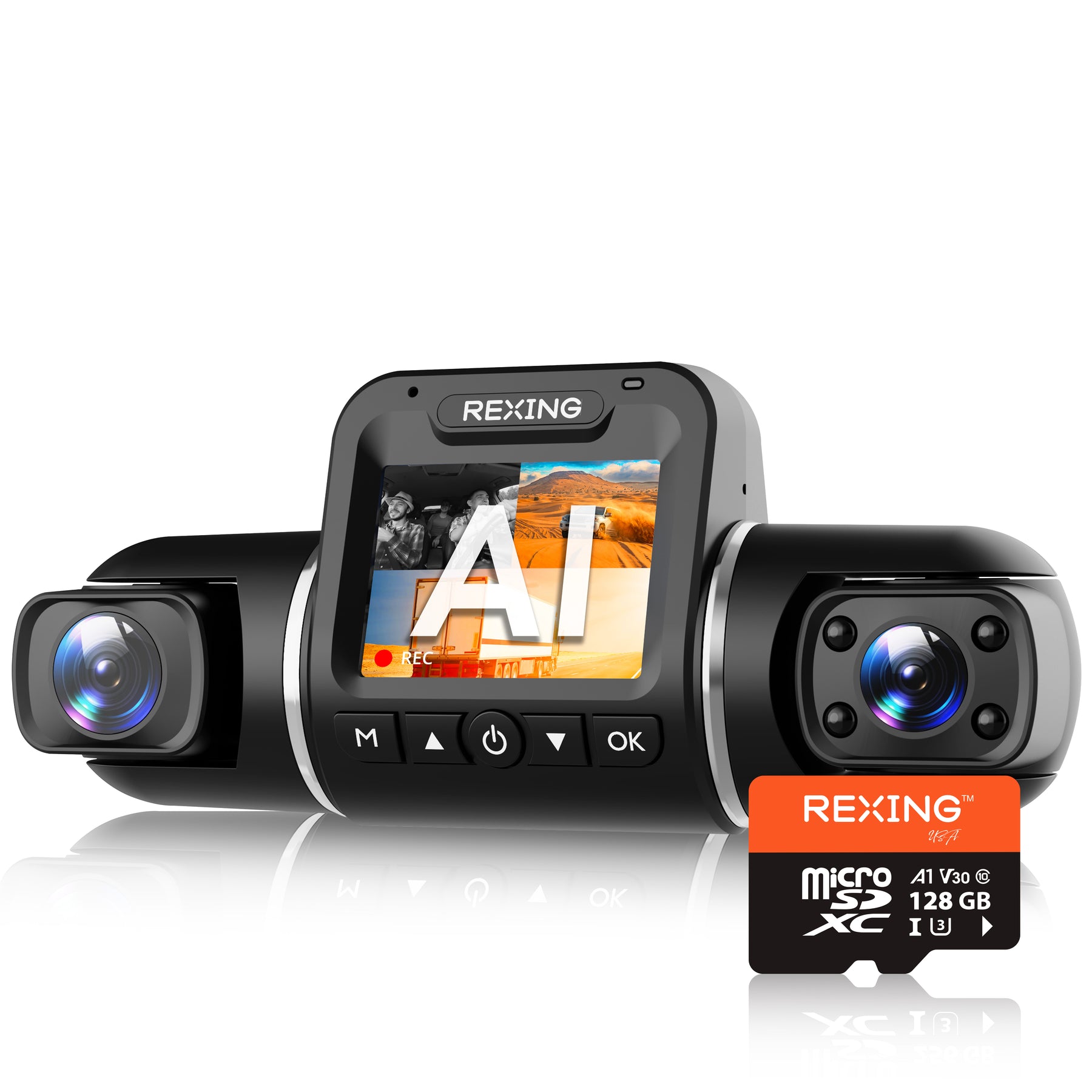 Tarjeta SD REXING microSDXC UHS-3 4K Full HD para monitoreo de video, transferencia de alta velocidad, con adaptador para cámaras de tablero, sistemas de vigilancia, cámaras de seguridad y cámaras corporales.