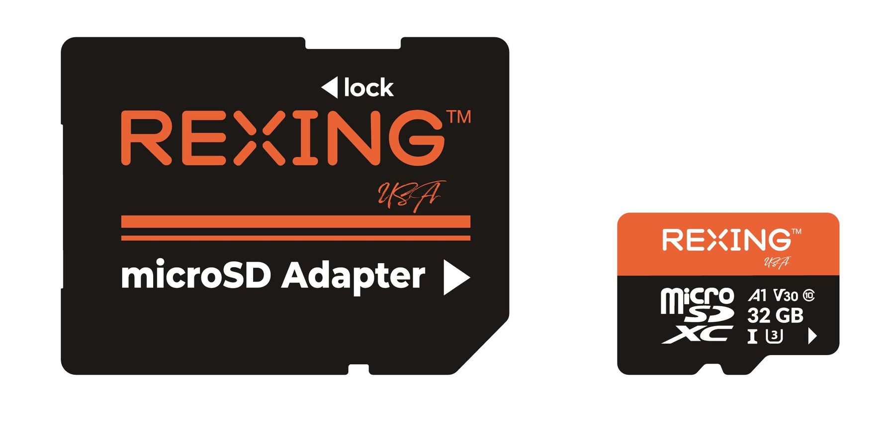 Tarjeta SD REXING microSDXC UHS-3 4K Full HD para monitoreo de video, transferencia de alta velocidad, con adaptador para cámaras de tablero, sistemas de vigilancia, cámaras de seguridad y cámaras corporales.