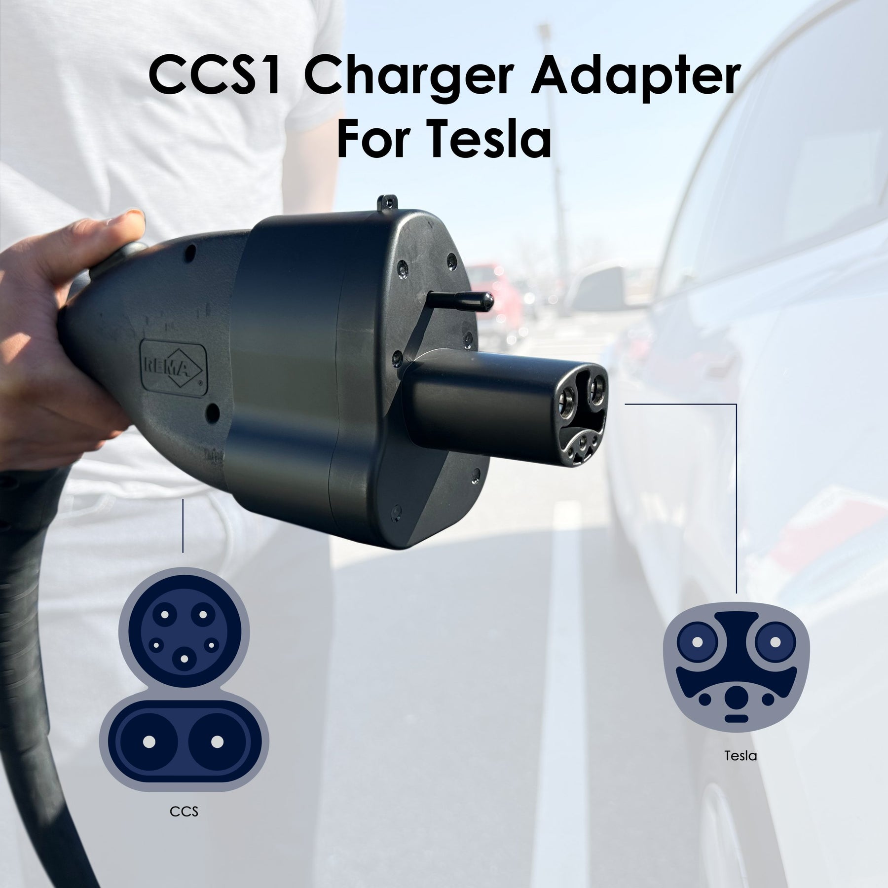 Adaptador de carga Rexing CCS a Tesla