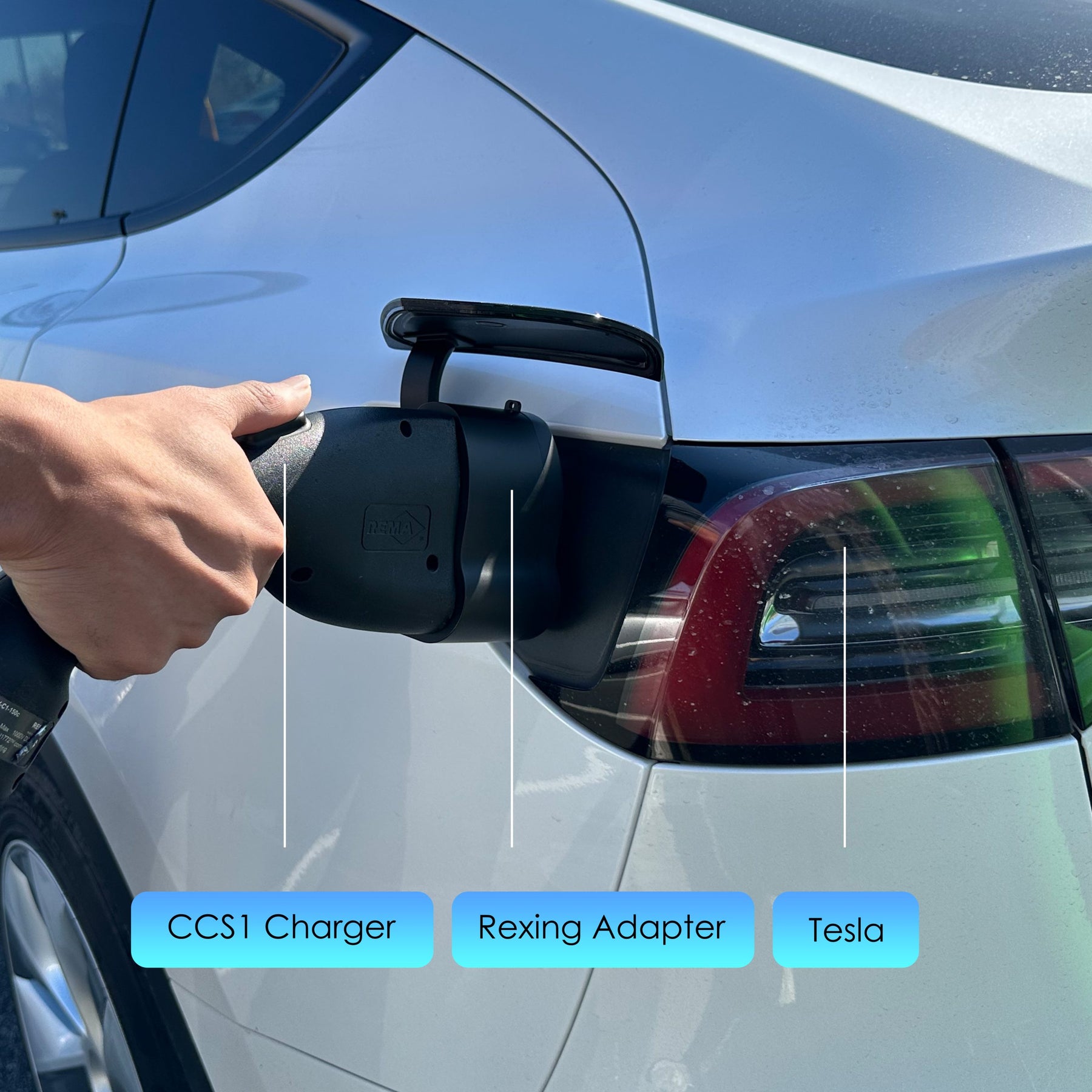 Adaptador de carga Rexing CCS a Tesla