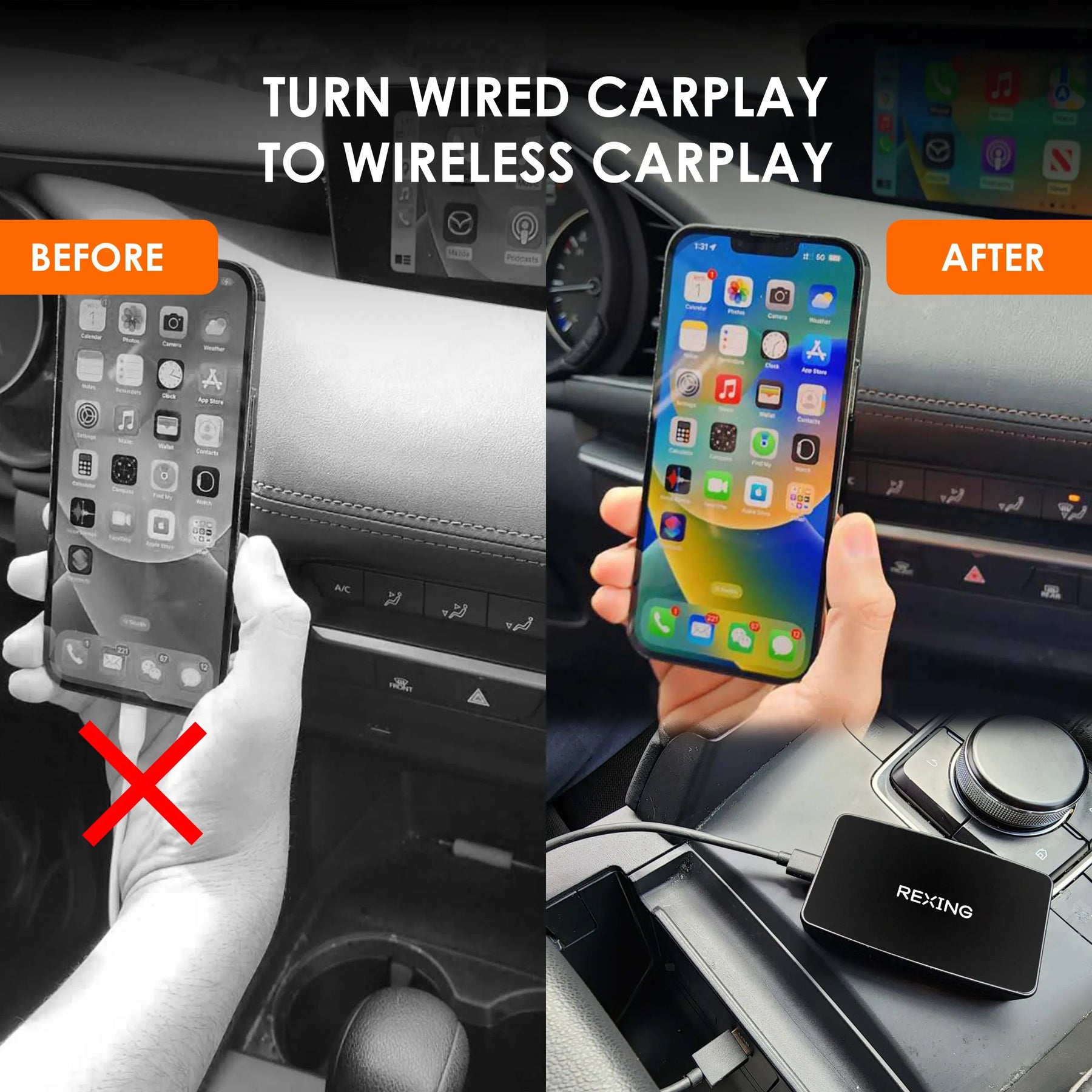 Adaptateur Apple CarPlay sans fil Rexing CPW-1 - Soldes