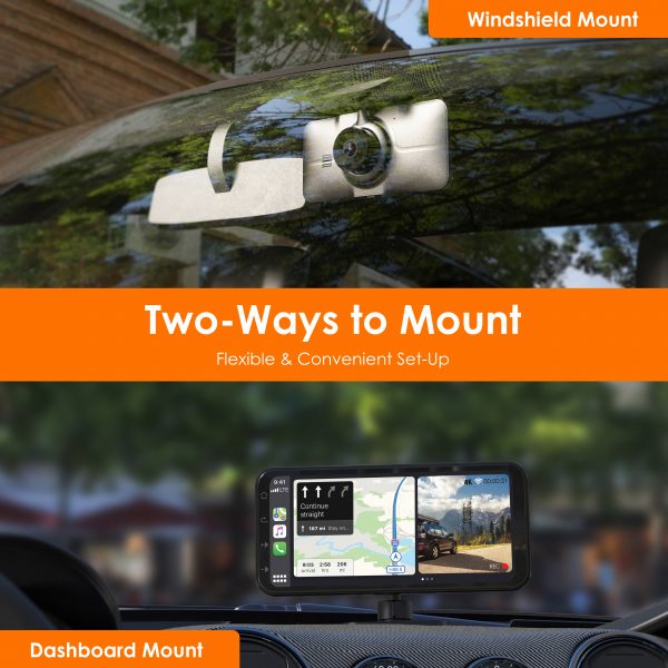 Receptor multimedia inalámbrico REXING RoadMate CPDuo: CarPlay + Android Auto + función de cámara de tablero