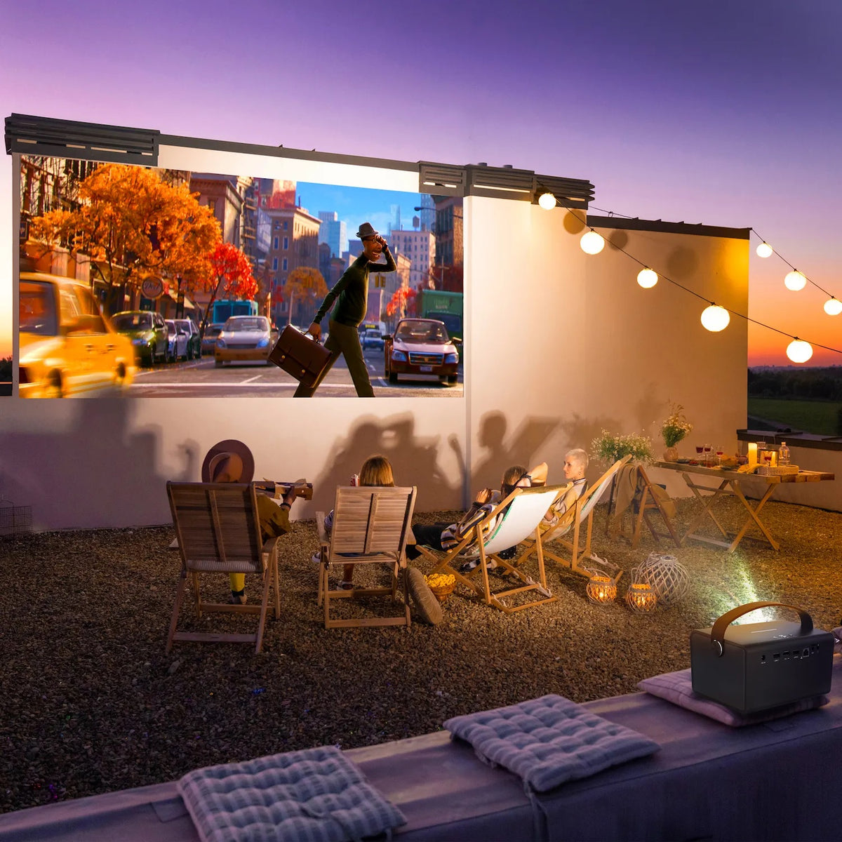 Rexing PV7 Pro Projecteur DLP intelligent 600ANSI avec projection 3D, Wi-Fi, Bluetooth