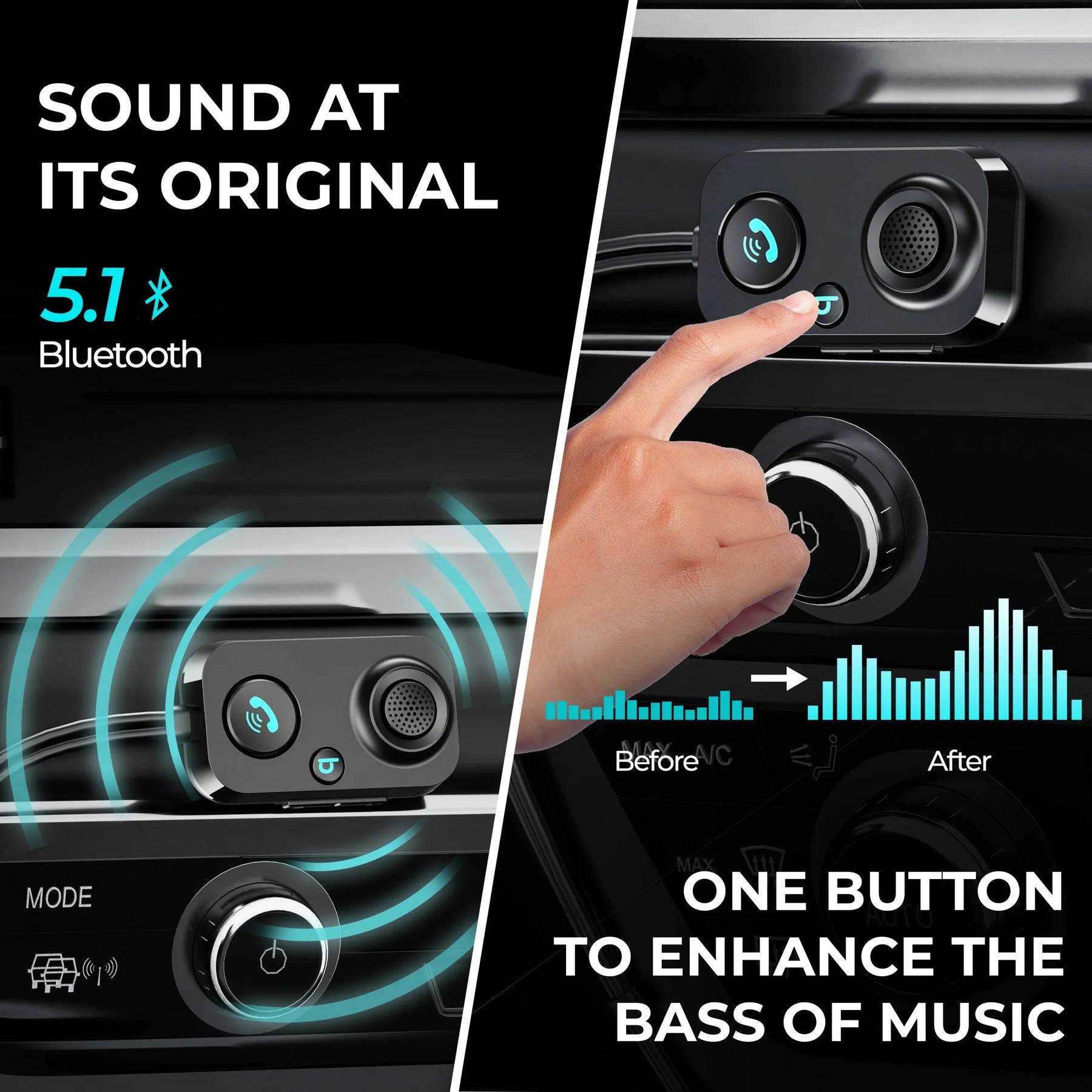 Receptor Bluetooth Rexing AUX2 Mini para coche con Bluetooth 5.1