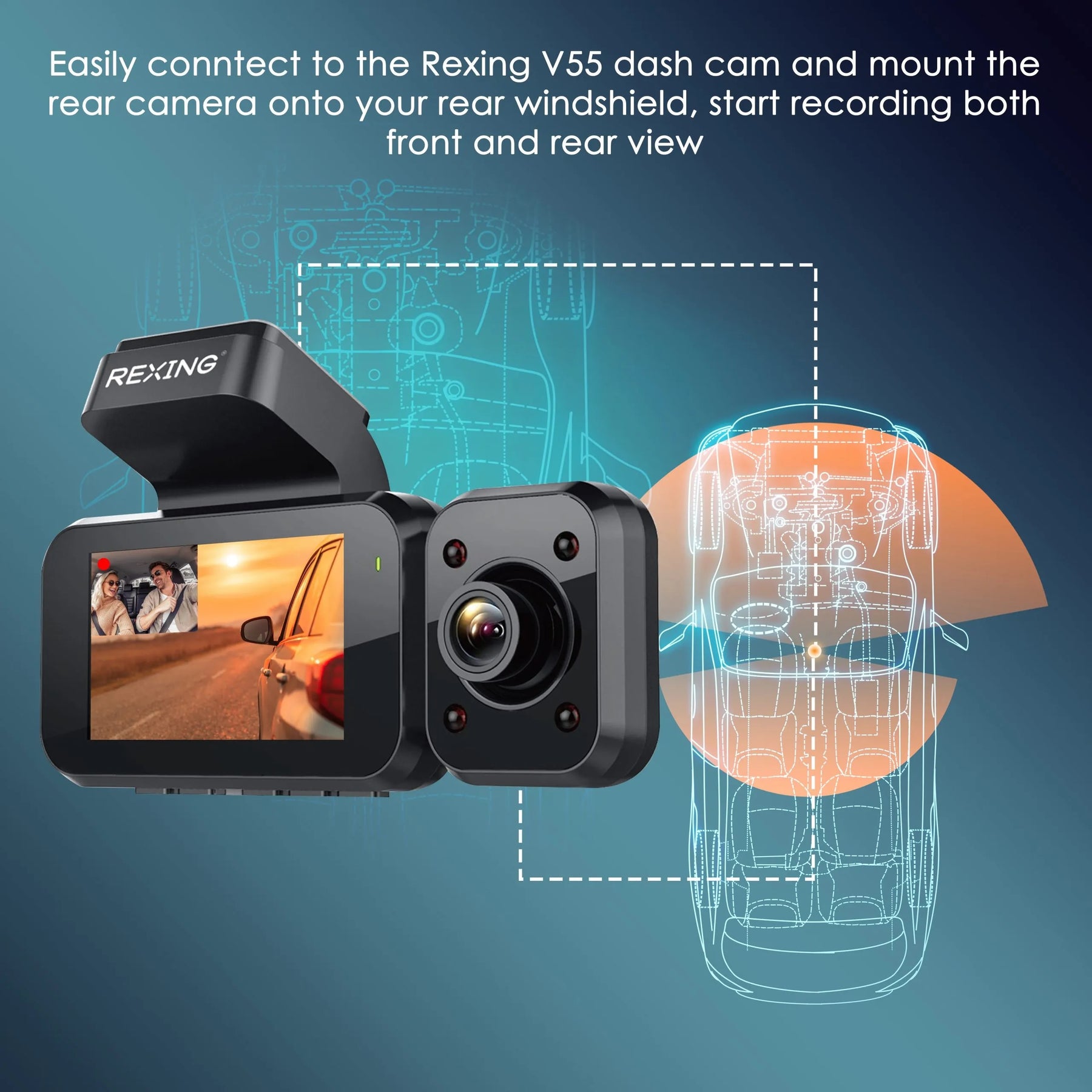 Cámara de visión de cabina Rexing para V55 Premium 4K con capacidades modulares