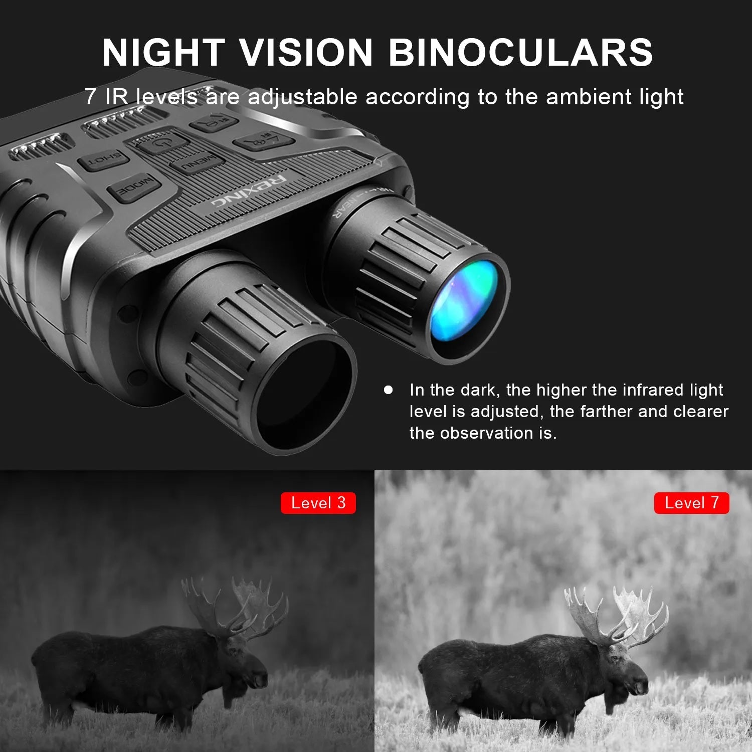 Rexing B1 (Noir) Lunettes de vision nocturne Jumelles