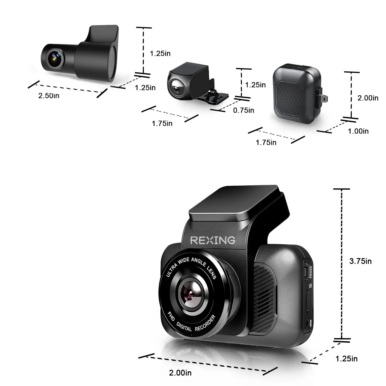 Cámara de visión de cabina Rexing para V55 Premium 4K con capacidades modulares