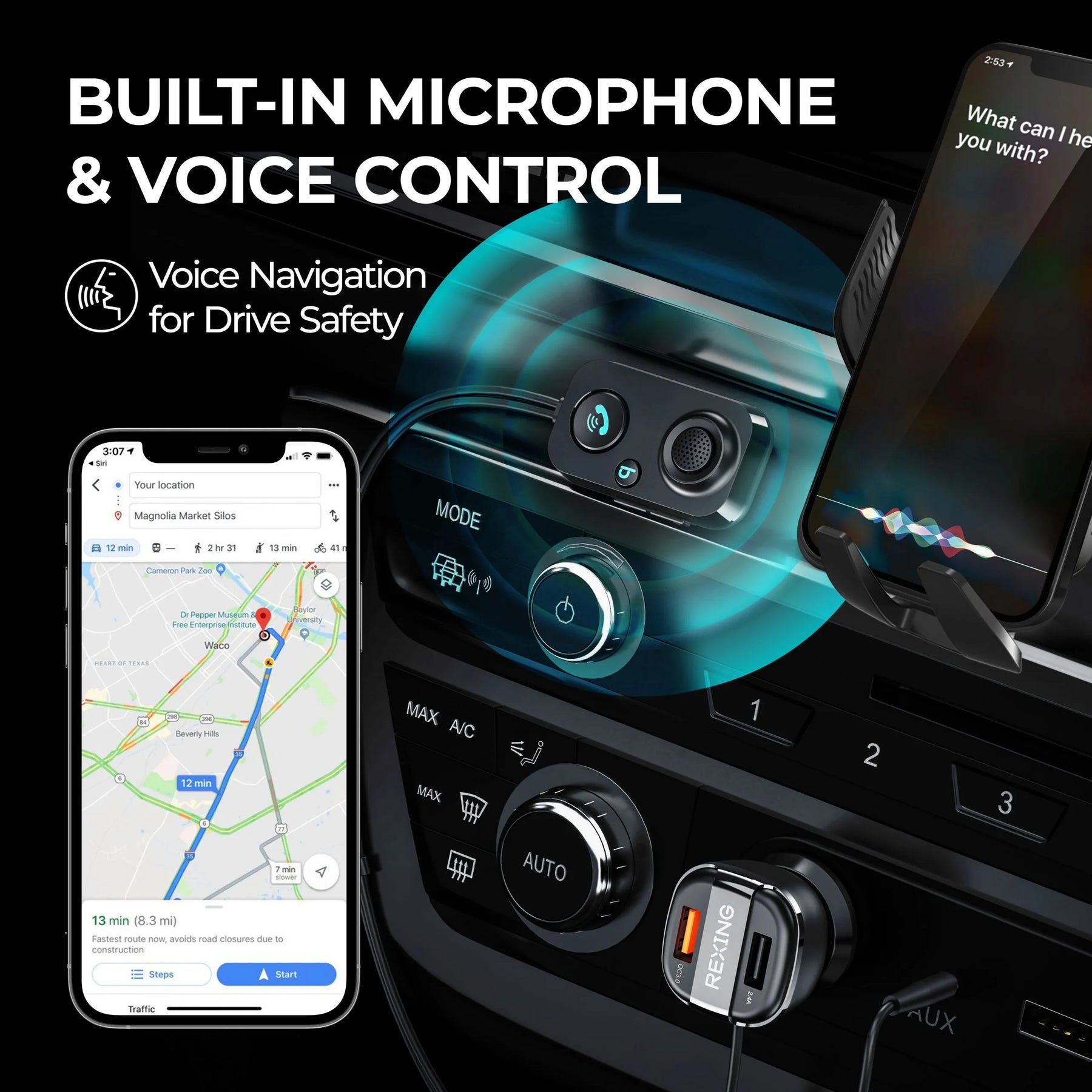 Receptor Bluetooth Rexing AUX2 Mini para coche con Bluetooth 5.1