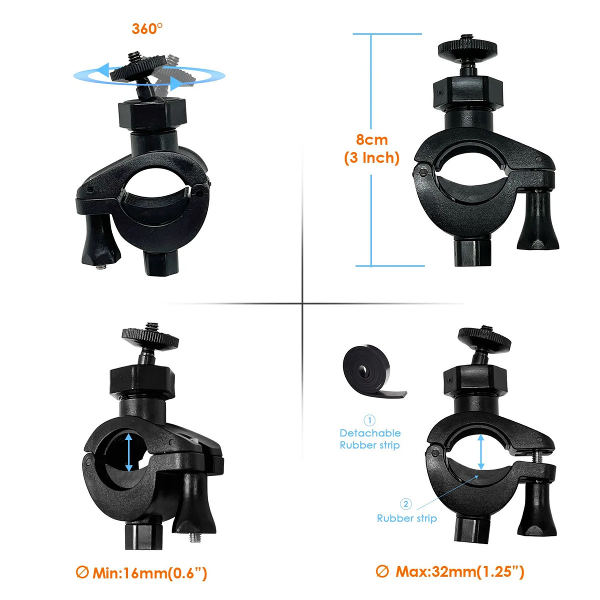 Rexing Bike Mount for Action Camera and Fishing Camera