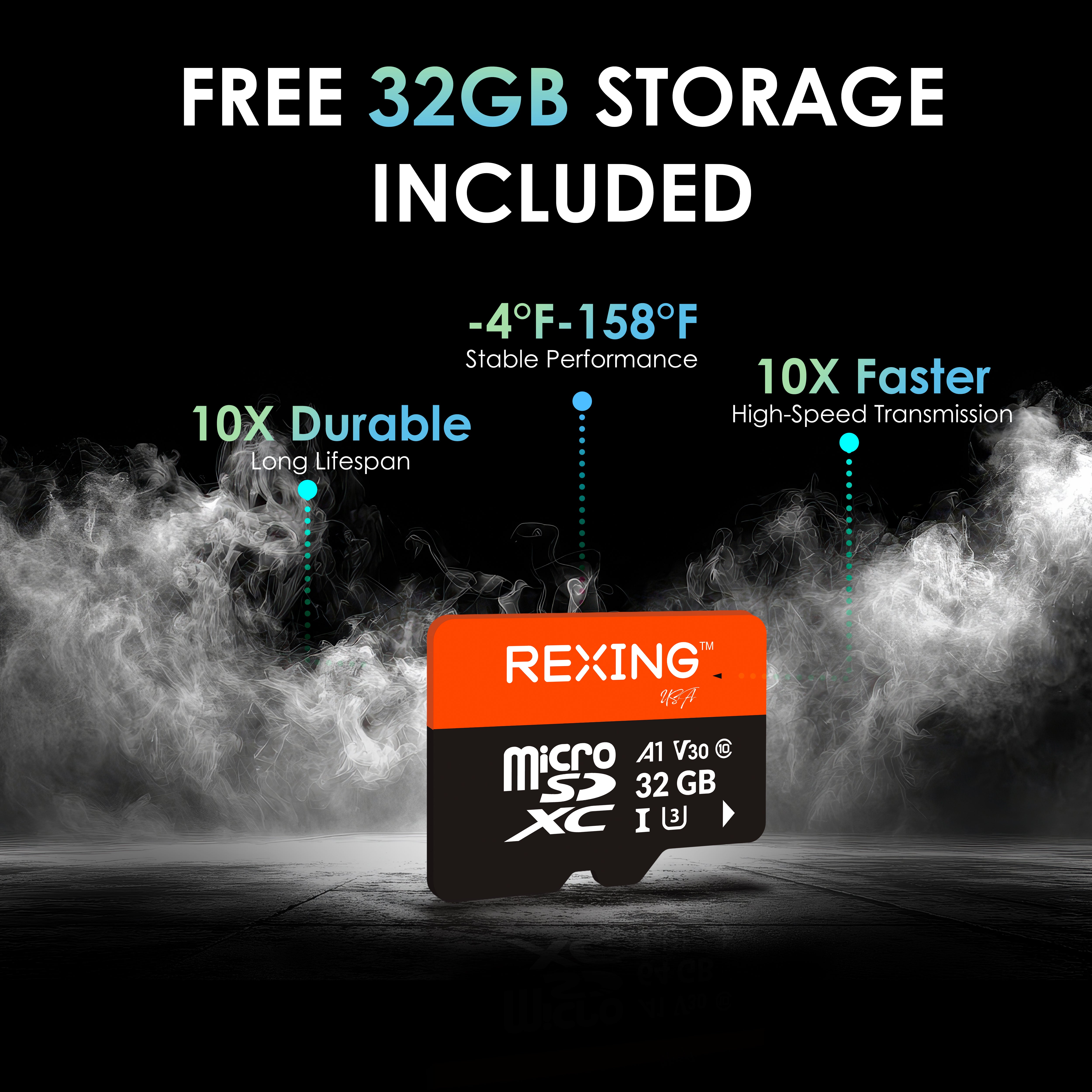 Rexing C2 Pro 4K Dual Dash Cam with Front & Rear 4K, 5GHz Wi-Fi, Parking Mode, 32GB Card