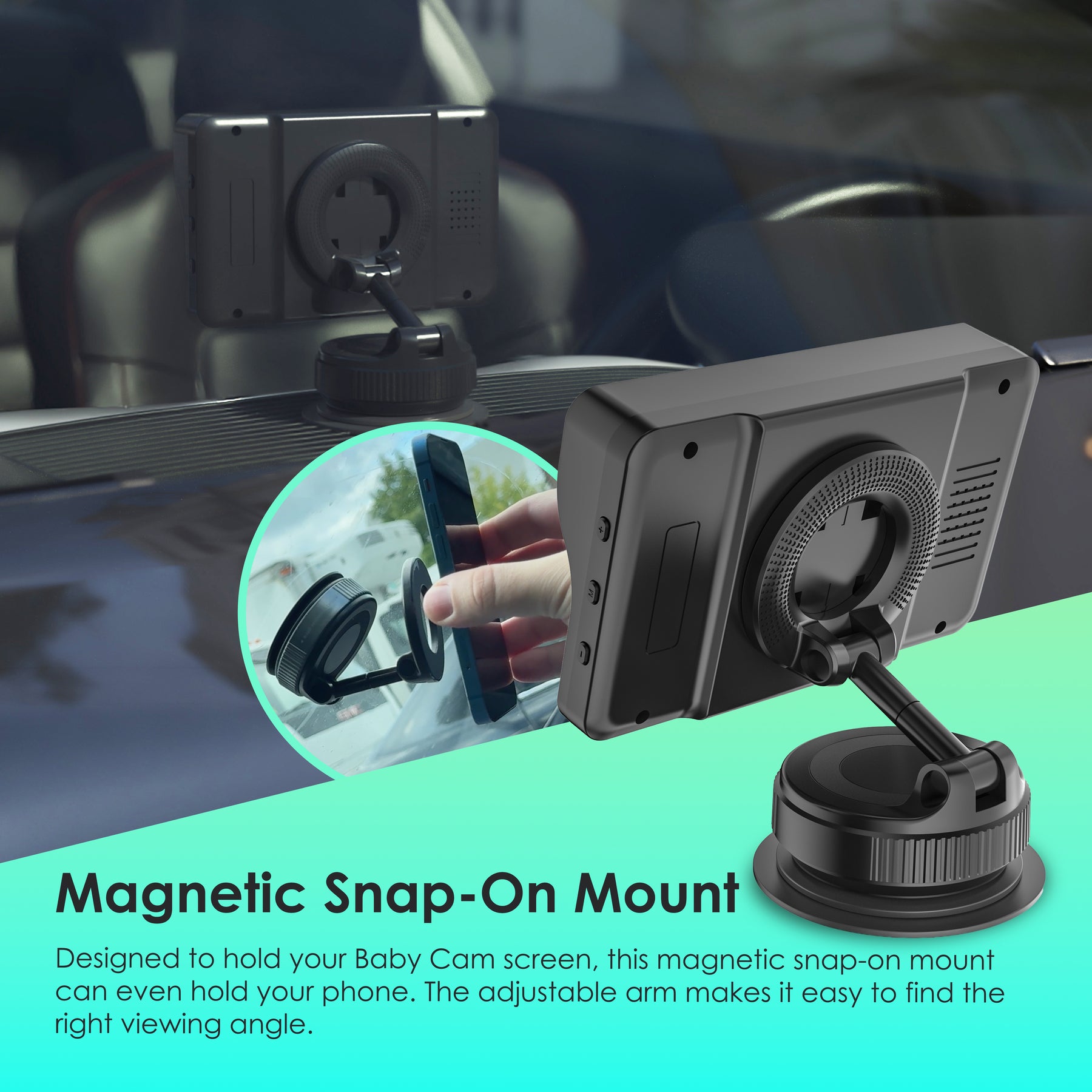 Rexing BC500 Pro In-Car Baby Monitor/Car Cam – 1080p IR Night Vision, Magnetic Mount