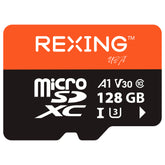 Carte SD REXING microSDXC UHS-3 4K Full HD haute vitesse avec adaptateur pour caméras embarquées, systèmes de surveillance, caméras de sécurité et caméras corporelles