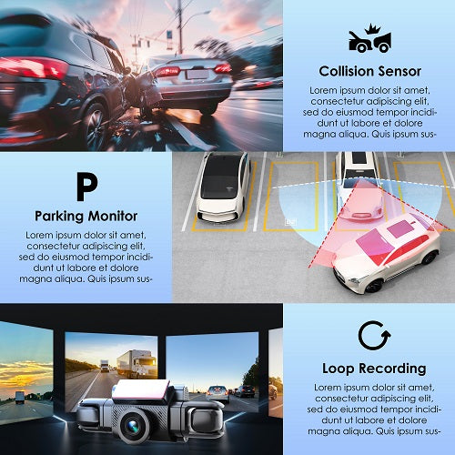 Rexing 4CH Dash Cam w/ All 1080p, Wi-Fi, Loop Recording, G-Sensor, Dual Mount, 32GB Card Included