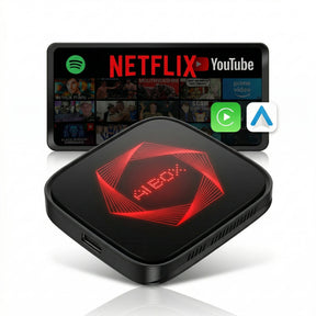 Rexing AI Box Wireless CarPlay & Android Auto Adapter - Multimedia Video Box with Built-in Netflix, YouTube, TikTok Lite - Support USB Video & Music Playback, Custom Ambient Light Control - Plug & Play Car AI Streaming Hub