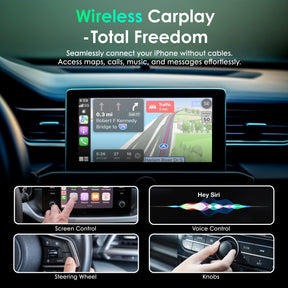 Rexing AI Box Wireless CarPlay & Android Auto Adapter - Multimedia Video Box with Built-in Netflix, YouTube, TikTok Lite - Support USB Video & Music Playback, Custom Ambient Light Control - Plug & Play Car AI Streaming Hub
