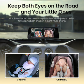Rexing BC300 Dual Channel Baby Car Camera 1080p HD, IR Night Vision & Split-Screen Display