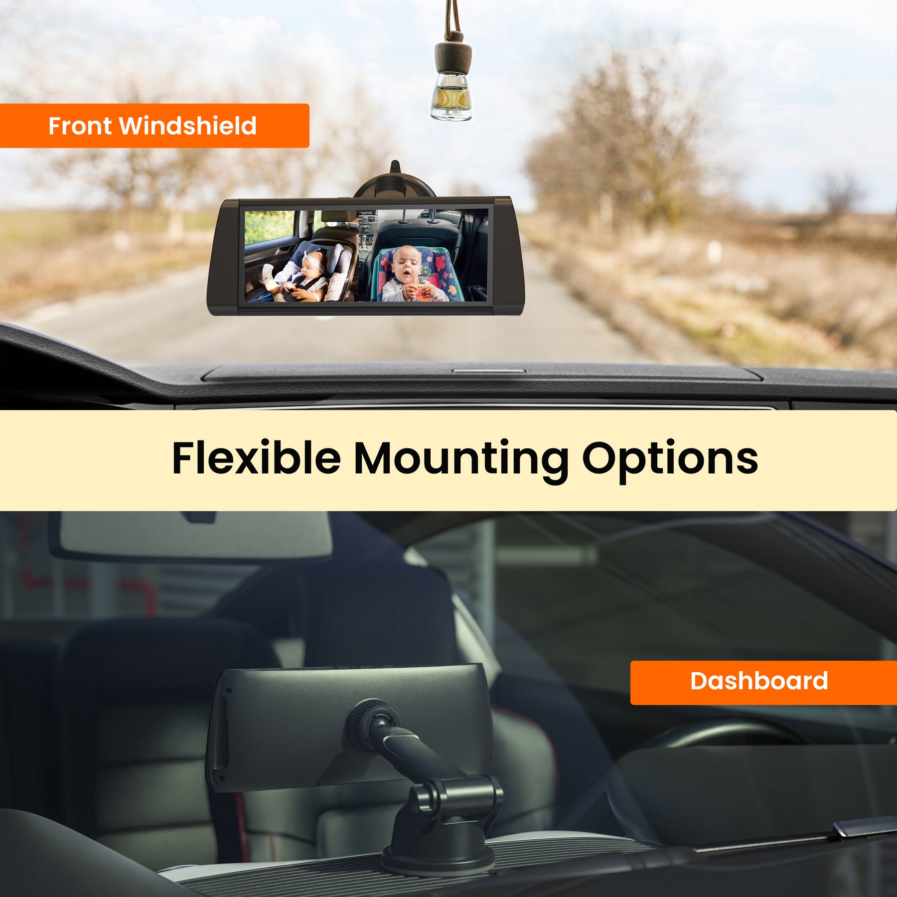 Rexing BC300 Dual Channel Baby Car Camera 1080p HD, IR Night Vision & Split-Screen Display