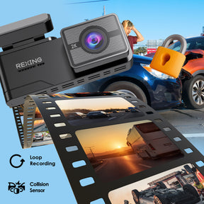 Rexing – C1 – 2K Front Dash Cam with Wi-Fi – Black