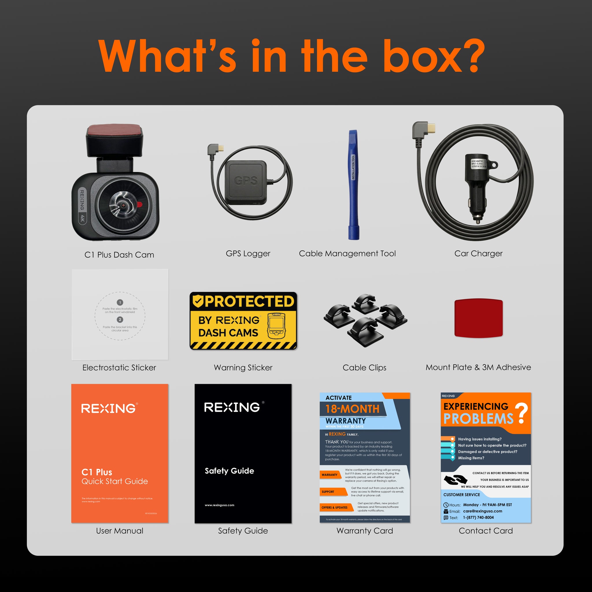 Rexing C1 Plus Ultra HD 4K Dash Cam with Wi-Fi & Built-in GPS, 170° Wide Angle, Parking Monitor, Loop Recording, G-Sensor, WDR, 32GB microSD Card Included