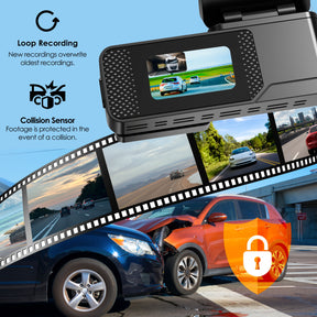Rexing – C2 – 2K Front + 1080p Rear Dash Cam with Wi-Fi – Black