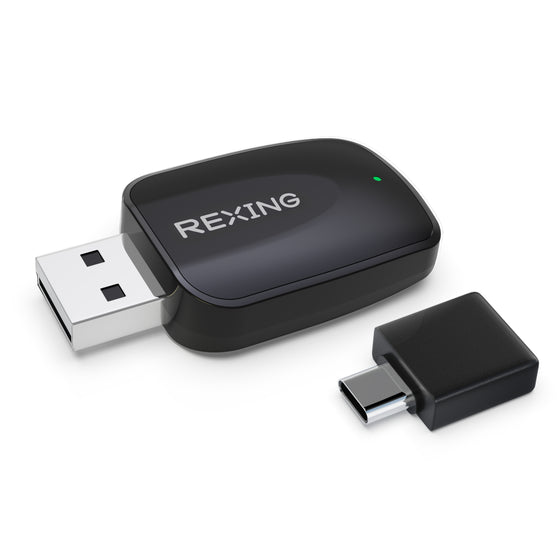 Rexing CPW-42 Wireless CarPlay & Android Auto Adapter for iPhone (iOS 10+) and Android (Android 11+)
