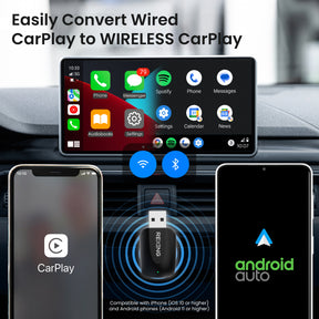 Rexing CPW-42 Wireless CarPlay & Android Auto Adapter for iPhone (iOS 10+) and Android (Android 11+)