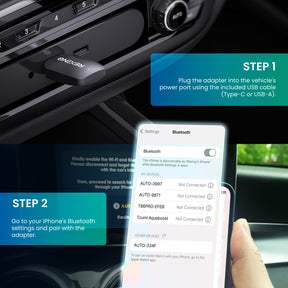 Rexing CPW-42 Wireless CarPlay & Android Auto Adapter for iPhone (iOS 10+) and Android (Android 11+)