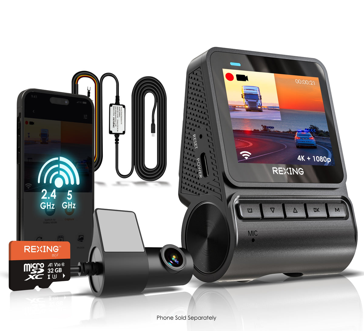 Rexing V1P Flex X4 dash cam with mobile app