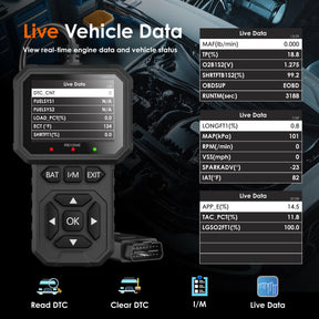 Rexing OBD2 Scanner - Enhanced Universal Car Code Reader & Diagnostic Tool for All OBDII Cars Since 1996, Read/Clear Engine Fault Codes, Check Smog Readiness, Live Data & Freeze Frame (Black)