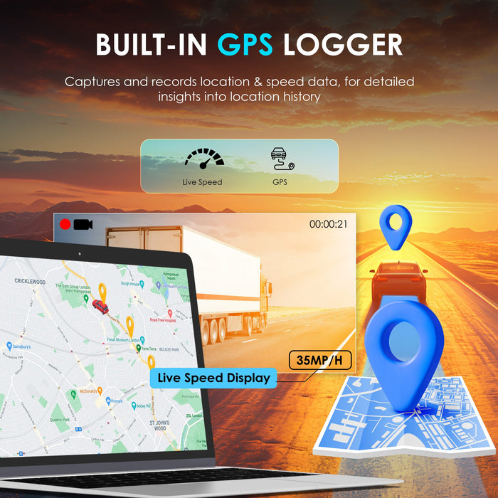 Rexing R316 GPS logger records vehicle location and speed alongside driving footage