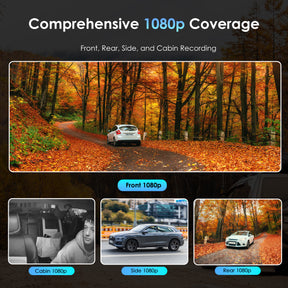 Rexing R4 Pro 2K Front + 1080p*3 4CH Dash Cam, WiFi, GPS, Loop Recording, Parking Mode, G-Sensor