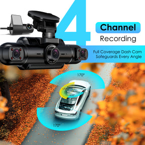 Rexing R4 Pro 2K Front + 1080p*3 4CH Dash Cam, WiFi, GPS, Loop Recording, Parking Mode, G-Sensor