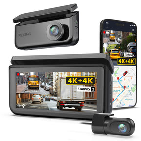 Rexing R88 4K Front + 4K Rear Dual Sony STARVIS Dash Cam with 5.8GHz WiFi GPS