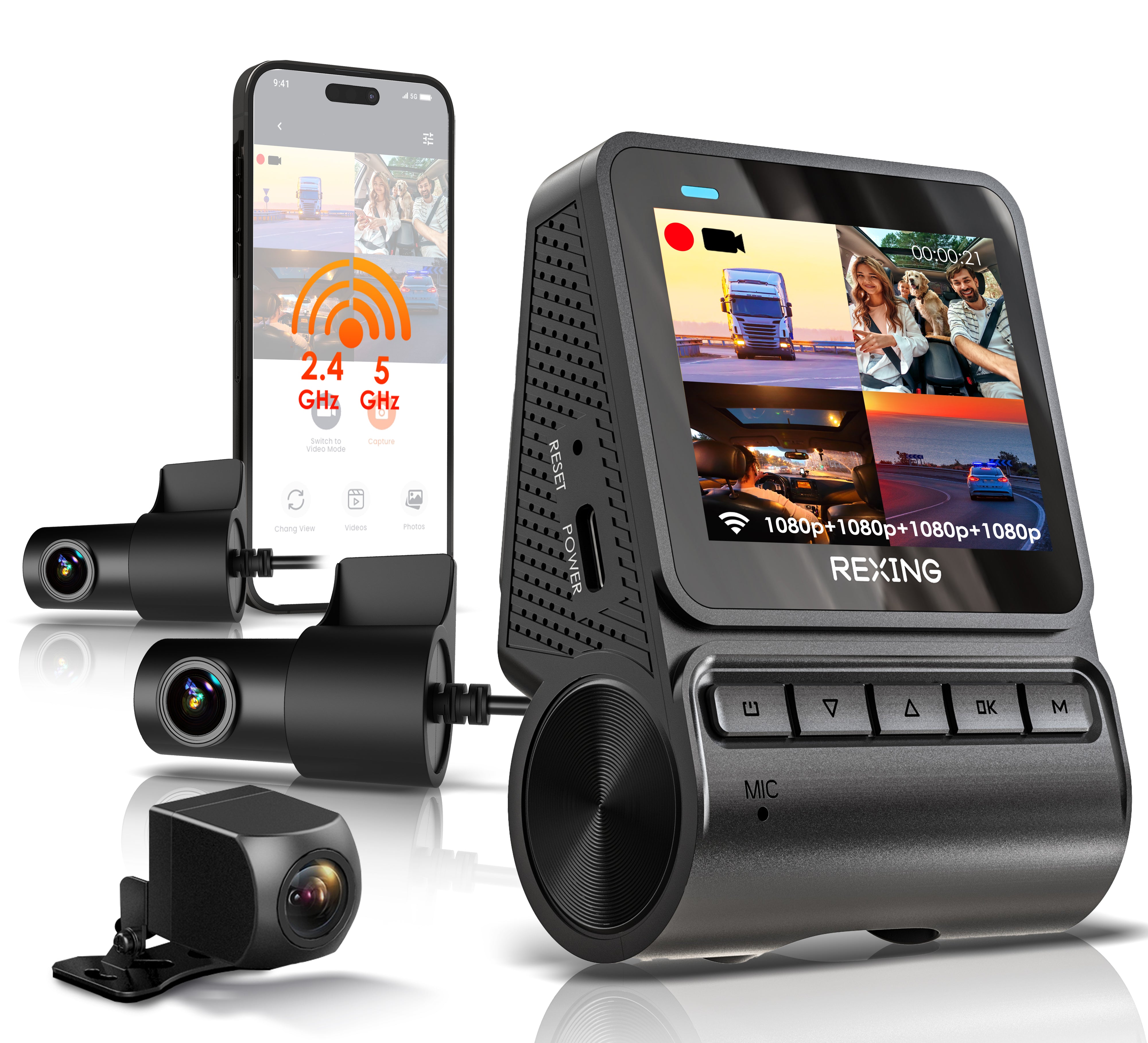 Rexing RH2-4 Quad-Channel Dash Cam