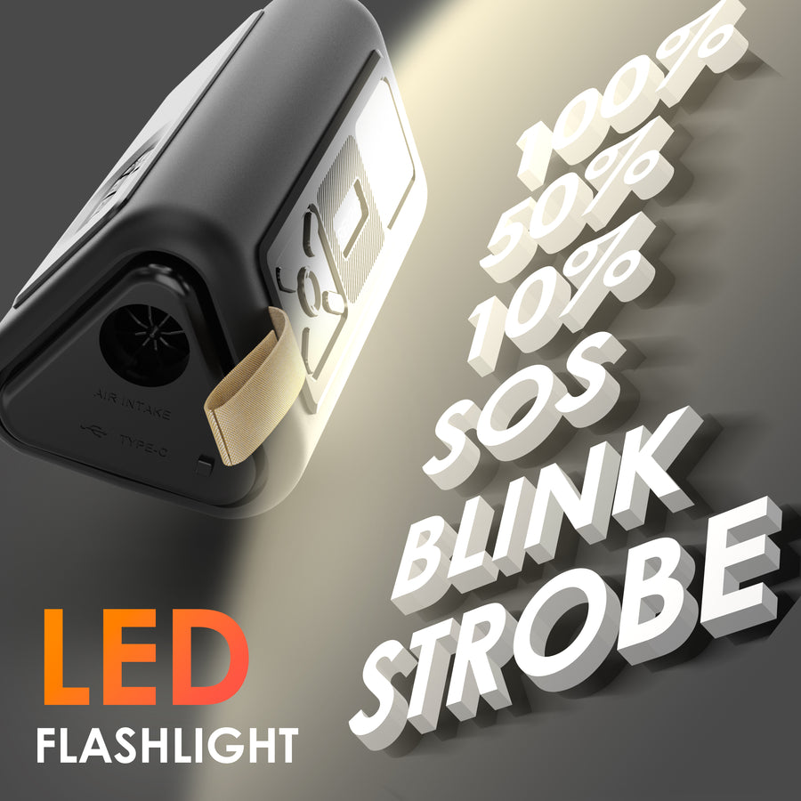 Rexing LED flashlight with brightness settings and SOS, blink, and strobe modes