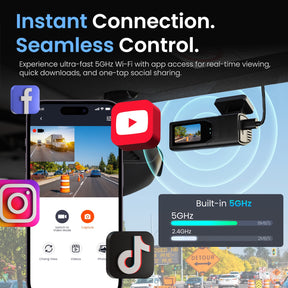 Rexing – SC4KS Ultra HD Car Dash Cam with Wi-Fi Bundle