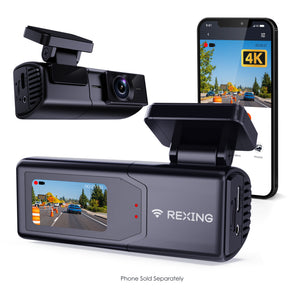 Rexing – SC4KS Ultra HD Car Dash Cam with Wi-Fi Bundle