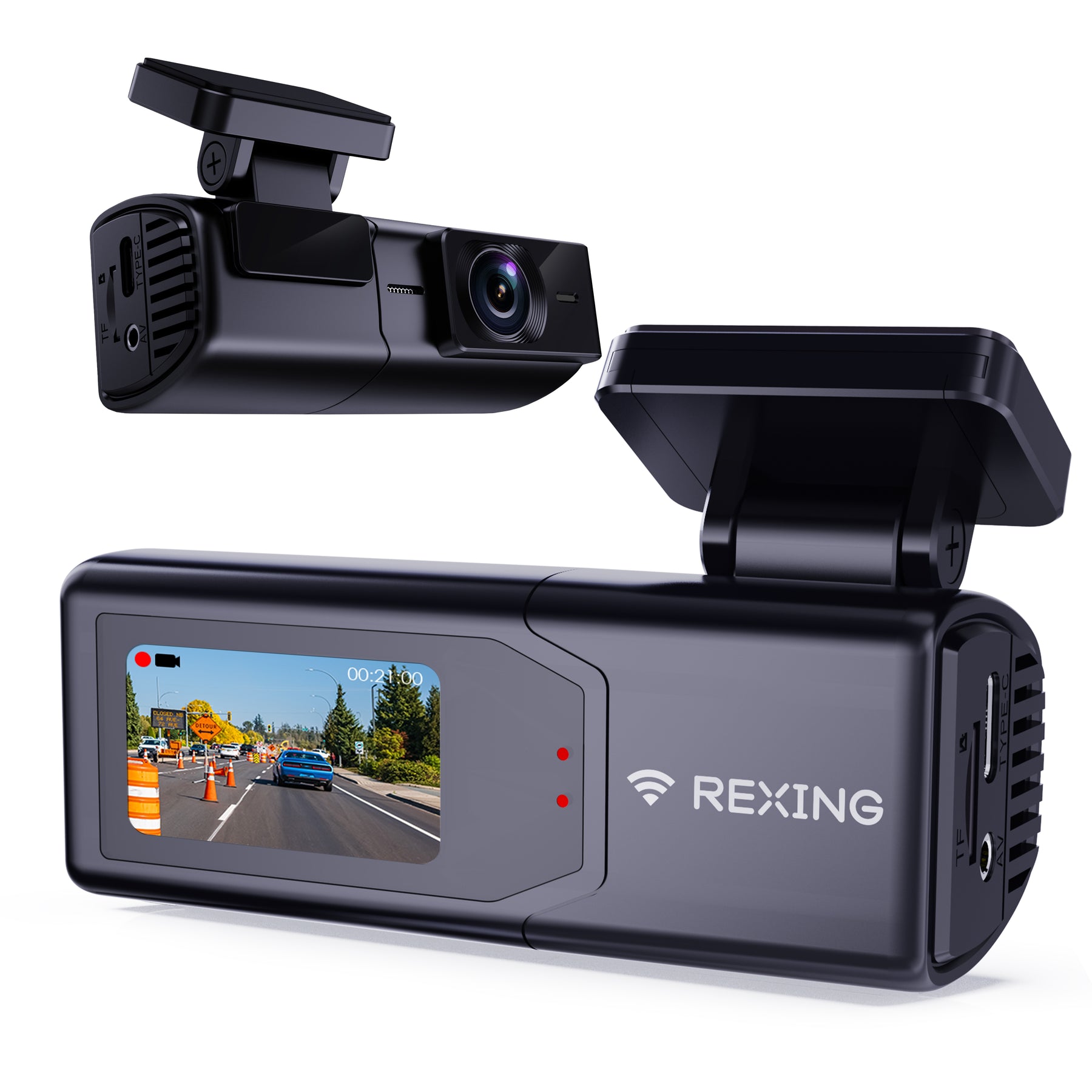Rexing – SC4KS Ultra HD Car Dash Cam with Wi-Fi Bundle