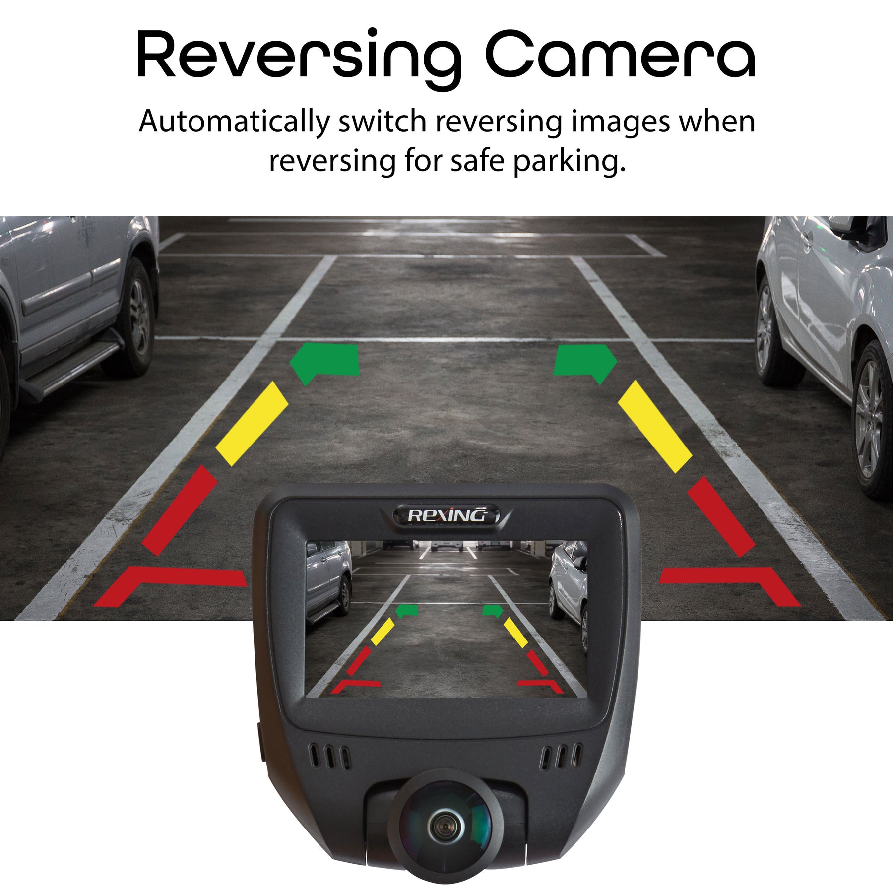 Rexing V360 Dual Channel Dashboard Camera Recorder Car Dash Cam avec caméra arrière