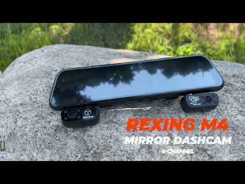 Rexing M4 4-CHANNEL MIRROR DASH CAM 12” Touch Screen Mirror Dash Cam, 1080p with GPS